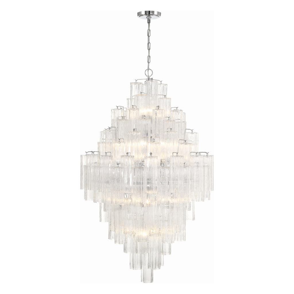 Addis 20 Light Chandelier-Crystorama Lighting Company-CRYSTO-ADD-319-CH-CL-ChandeliersTronchi Glass Clear-Polished Chrome-19-France and Son