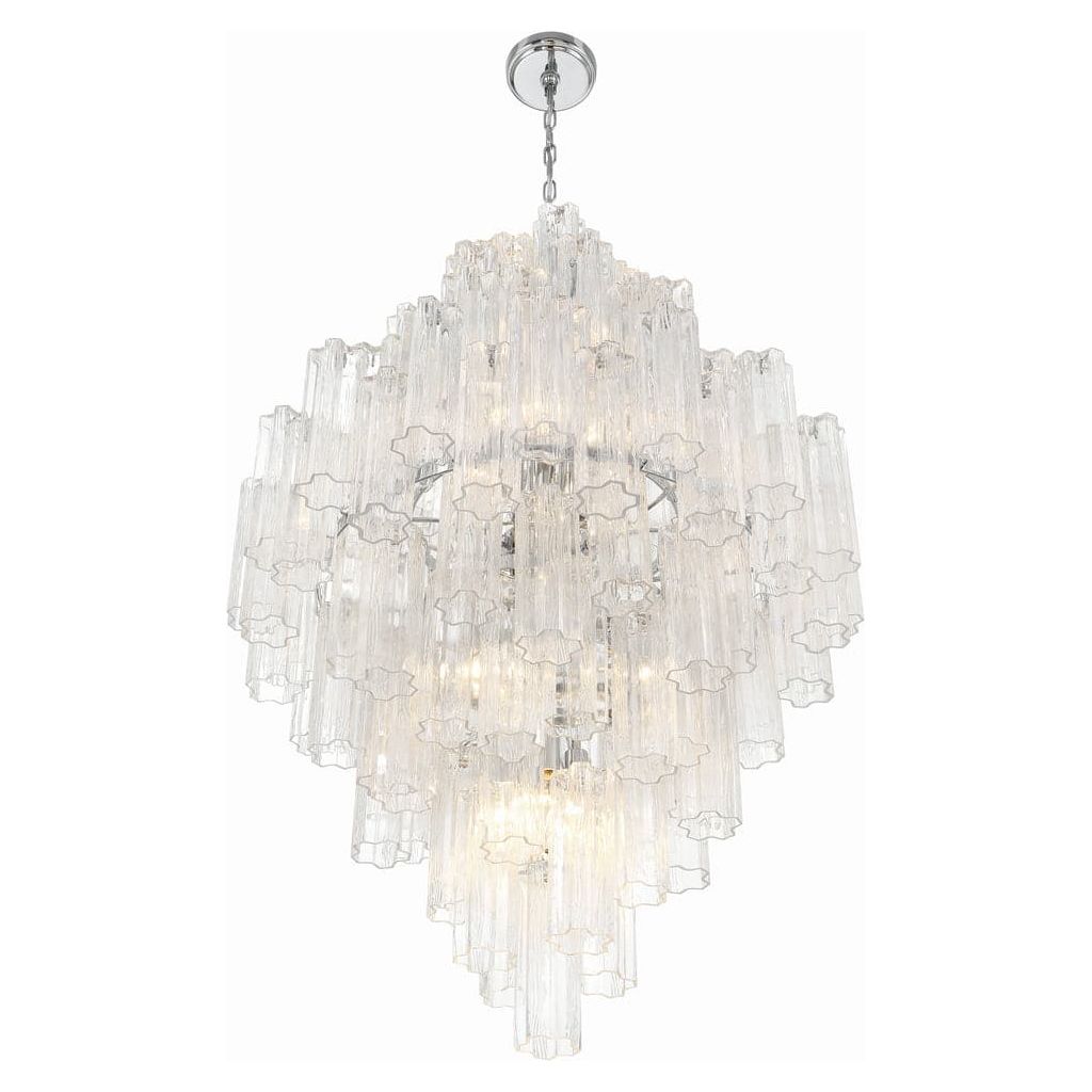 Addis 20 Light Chandelier-Crystorama Lighting Company-CRYSTO-ADD-319-AG-AM-ChandeliersTronchi Glass Amber-Aged Brass-21-France and Son