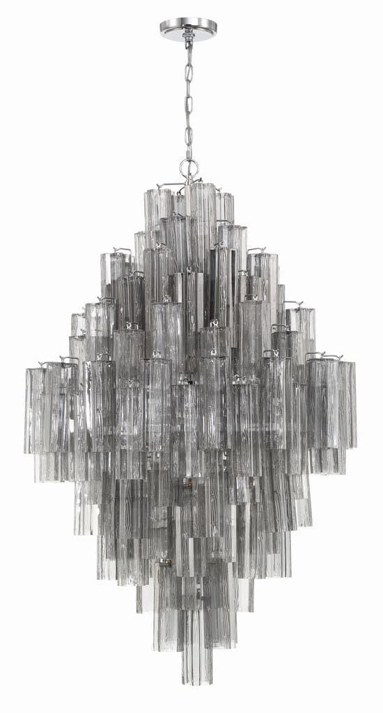 Addis 20 Light Chandelier-Crystorama Lighting Company-CRYSTO-ADD-319-AG-AM-ChandeliersTronchi Glass Amber-Aged Brass-23-France and Son