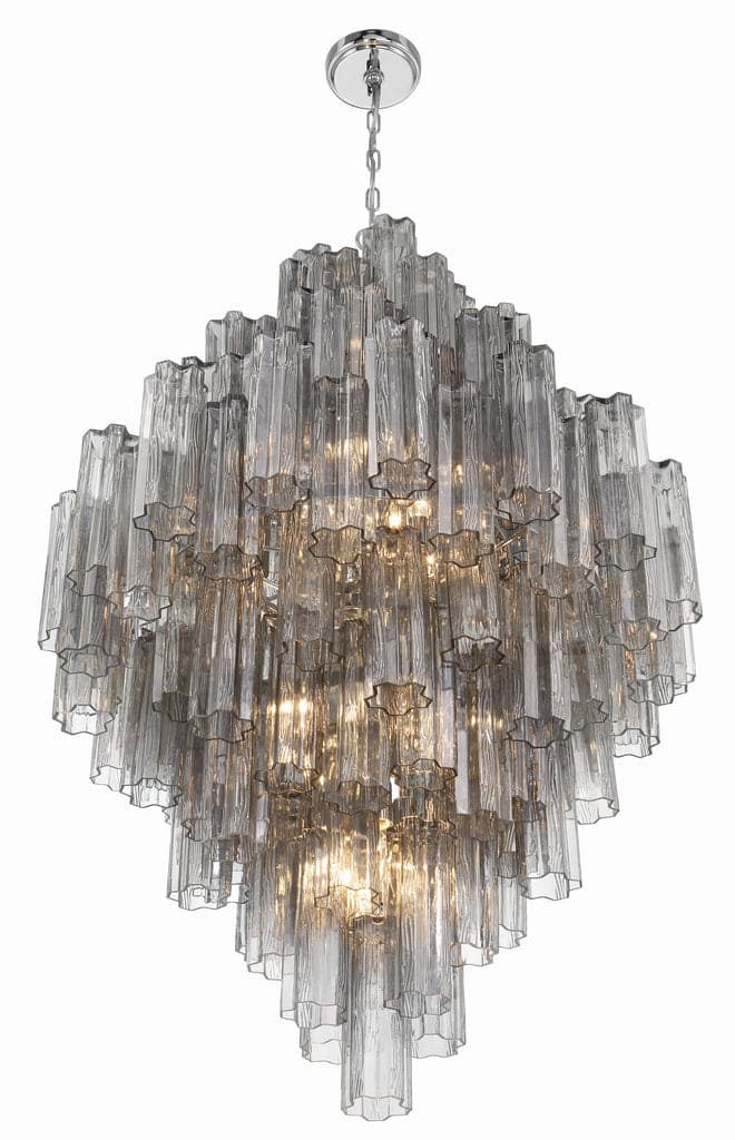 Addis 20 Light Chandelier-Crystorama Lighting Company-CRYSTO-ADD-319-AG-AM-ChandeliersTronchi Glass Amber-Aged Brass-24-France and Son