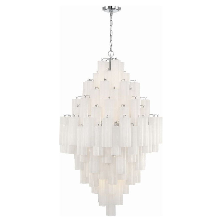 Addis 20 Light Chandelier-Crystorama Lighting Company-CRYSTO-ADD-319-CH-WH-ChandeliersTronchi Glass White-Polished Chrome-27-France and Son