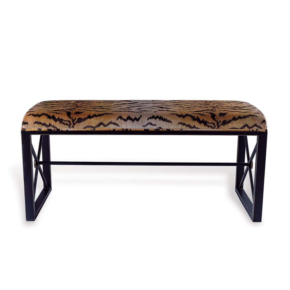 Medallion Bench with Le Tigre Fabric