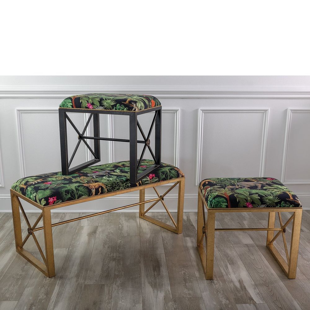 Benches Medallion Bench with Le Tigre Fabric