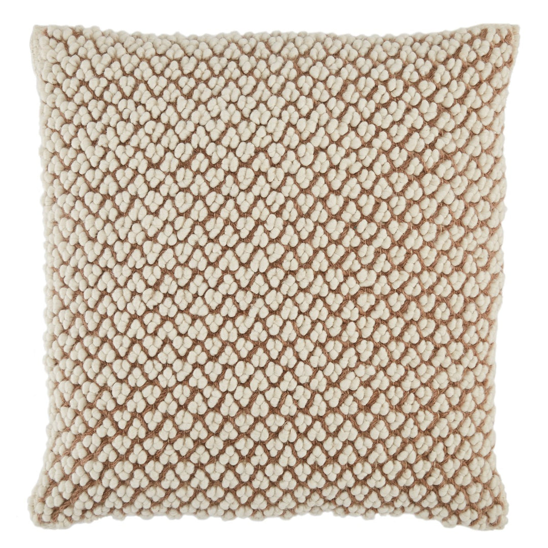 Jaipur Living Madur Textured Tan/ Ivory Poly Fill Pillow (22" Square)