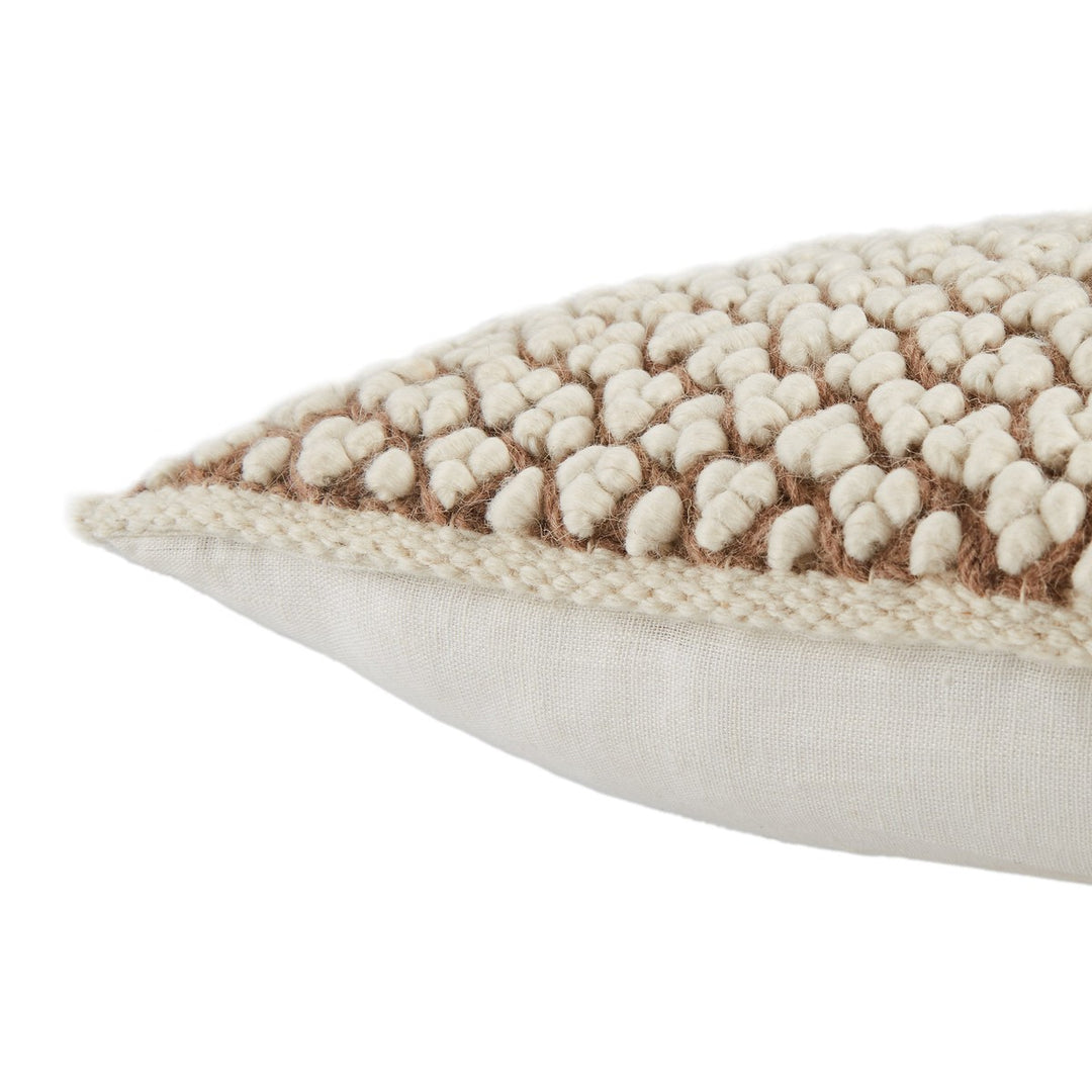 Jaipur Living Madur Textured Tan/ Ivory Poly Fill Pillow (22" Square)