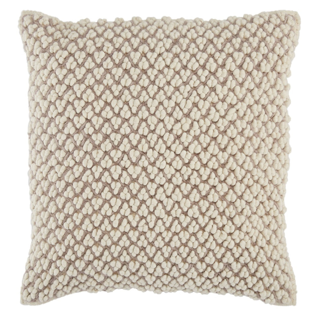 Jaipur Living Madur Textured Light Taupe/ Ivory Poly Fill Pillow (22" Square)