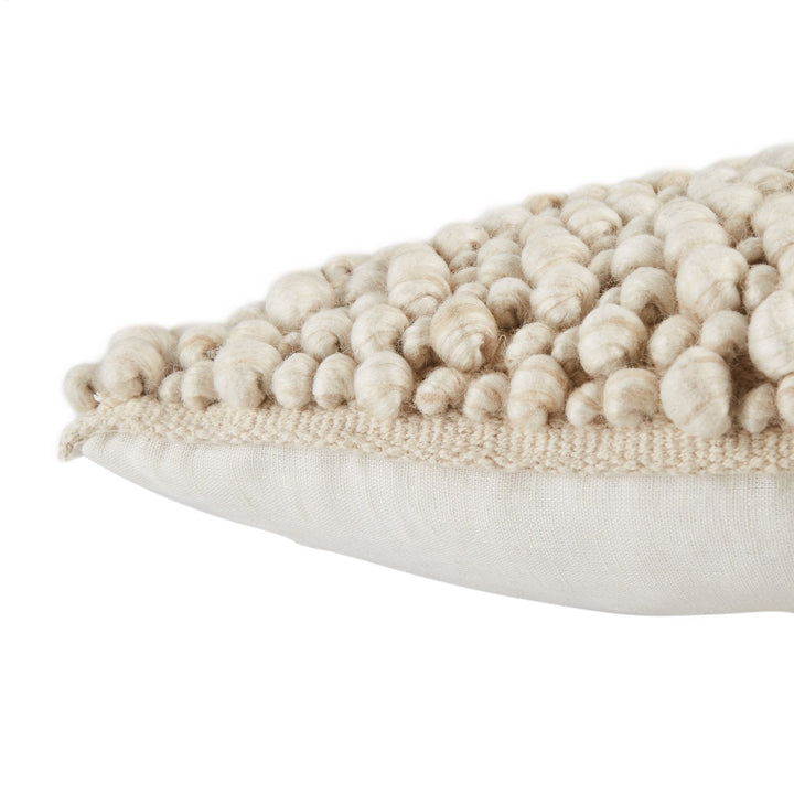 Jaipur Living Kaz Textured Beige/ Ivory Down Pillow (22" Square)