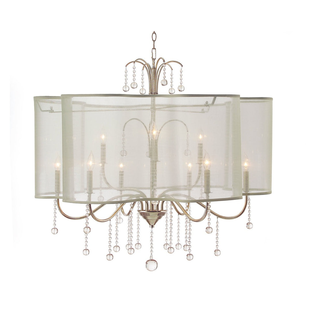 Finnian Parisian Silver Nine-Light Chandelier - Silver - Iron