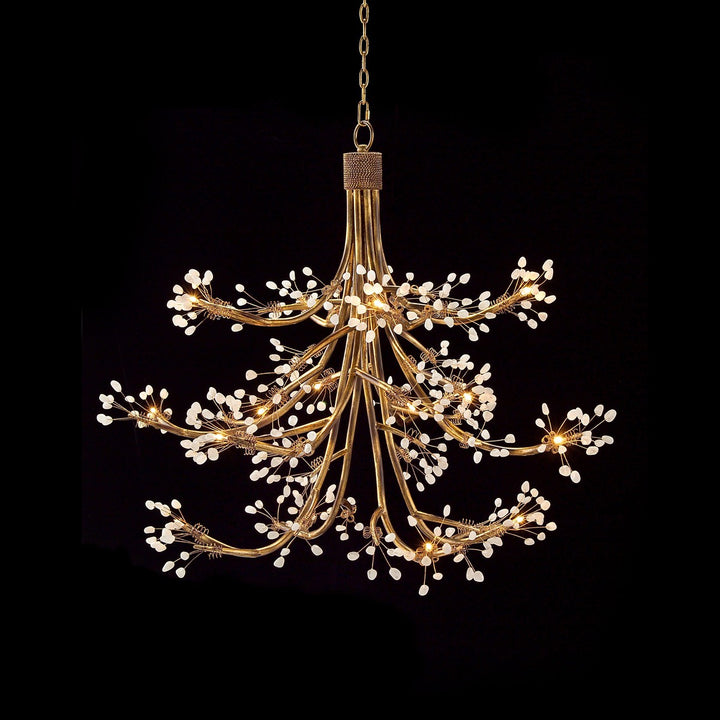 Romina Sixteen-Light Halogen Chandelier - Gold - Iron