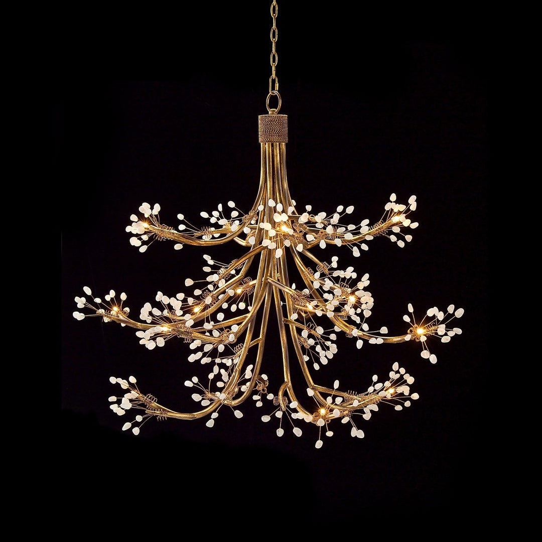 Ornate Halogen Chandelier - Gold