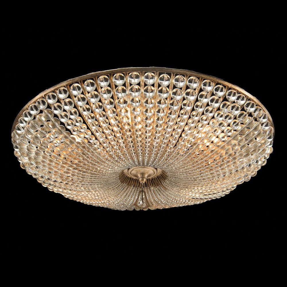 Chandeliers Beaded Crystal Six-Light Semi-Flush - Silver
