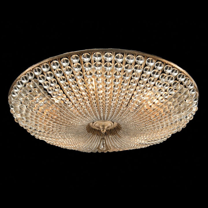 Chandeliers Beaded Crystal Six-Light Semi-Flush - Silver