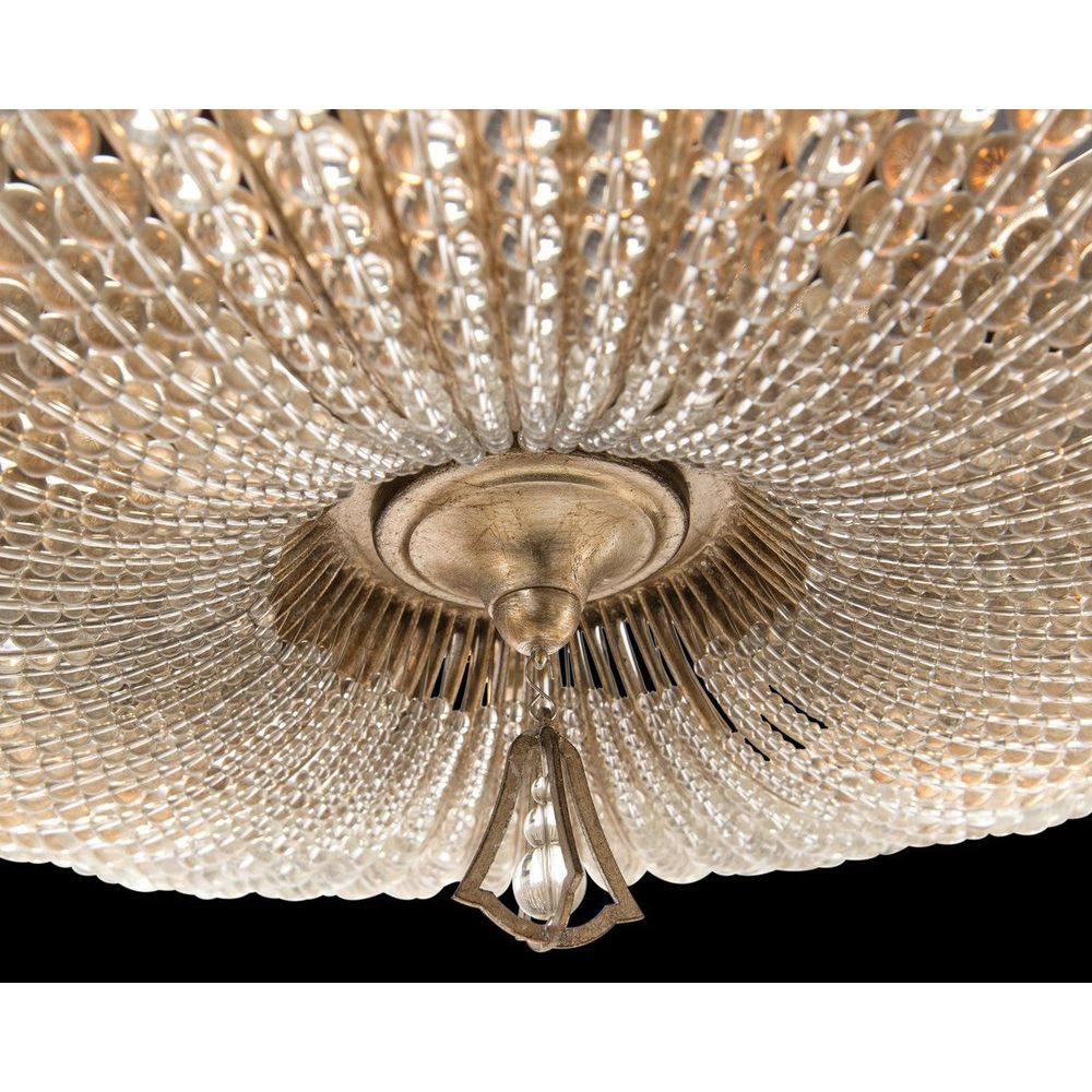 Chandeliers Beaded Crystal Six-Light Semi-Flush - Silver