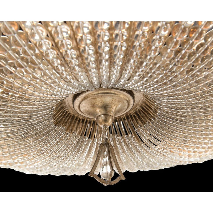 Chandeliers Beaded Crystal Six-Light Semi-Flush - Silver