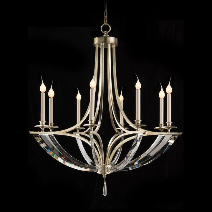 Leif Crystal Eight-Light Chandelier - Gold - Steel