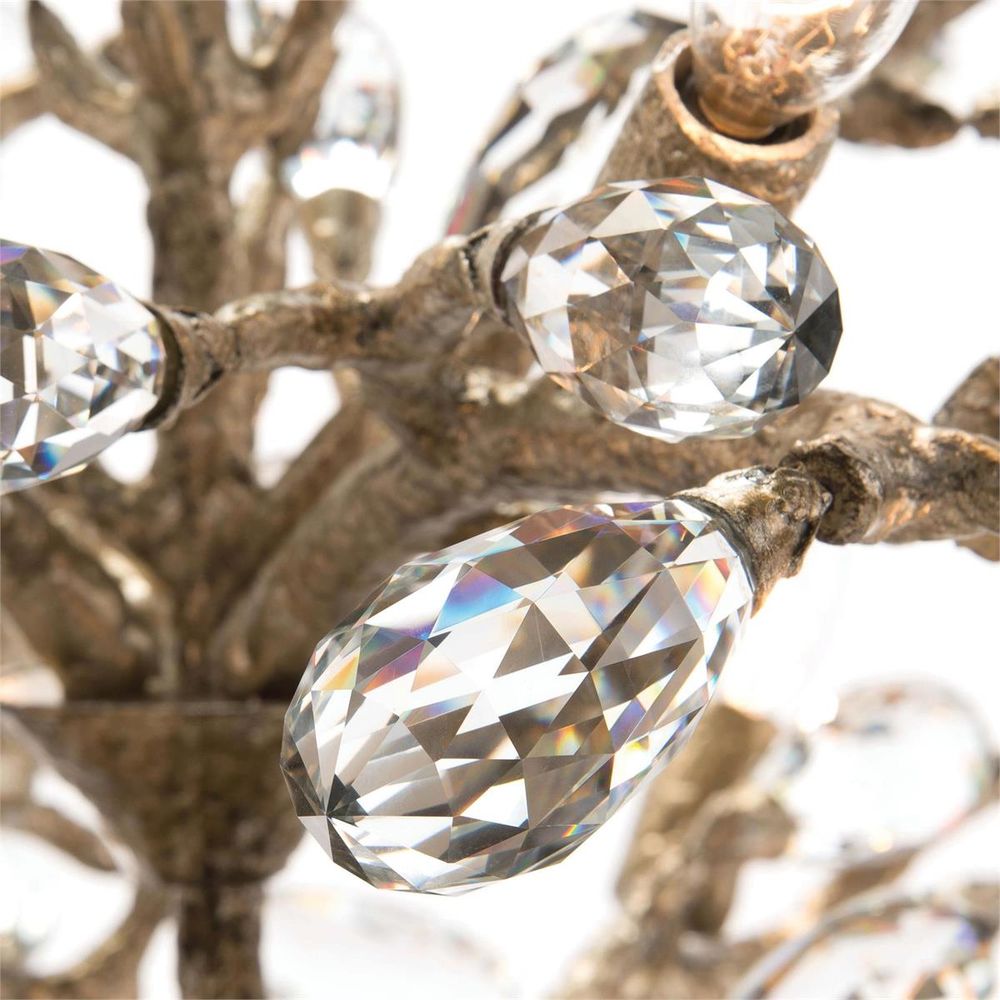 Budding Crystal Ten-Light Chandelier - Silver