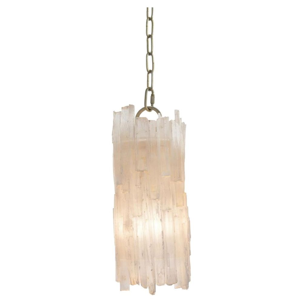 Pendants Natural Selenite Pendant - Silver