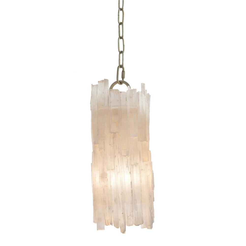 Pendants Natural Selenite Pendant - Silver