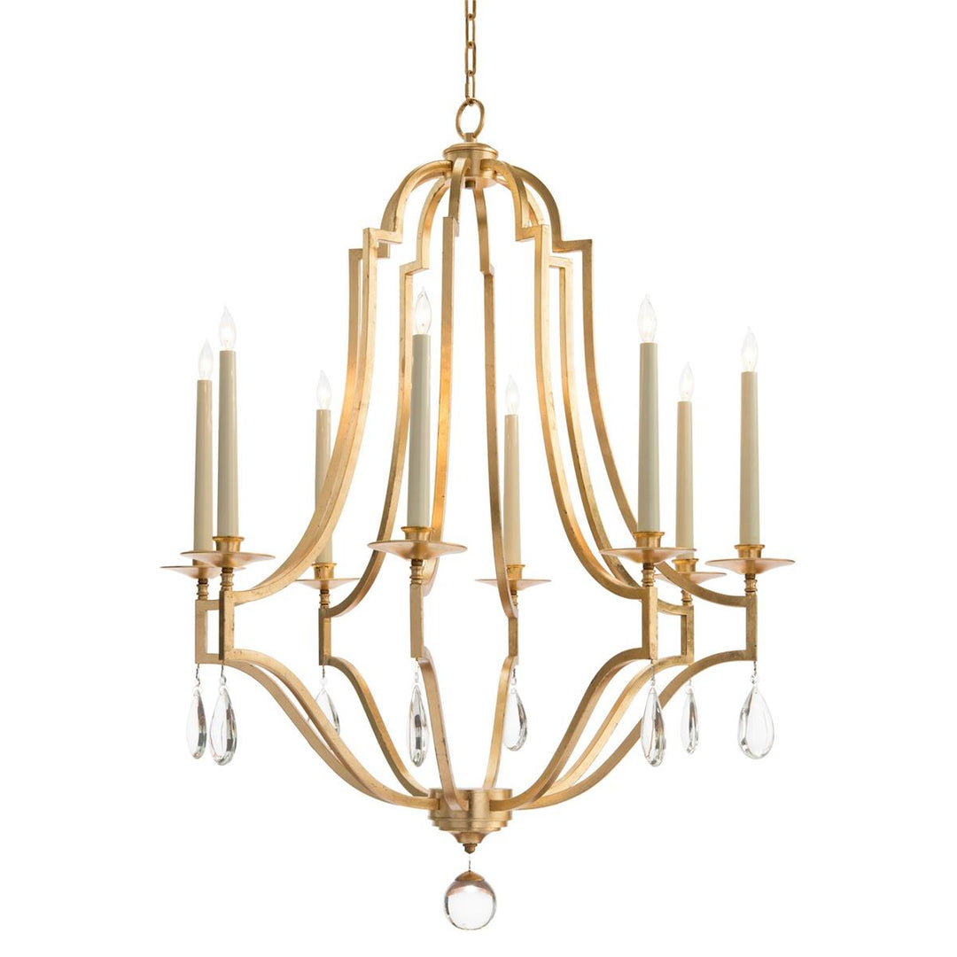 Astra Gold-Leaf And Crystal Chandelier - Clear