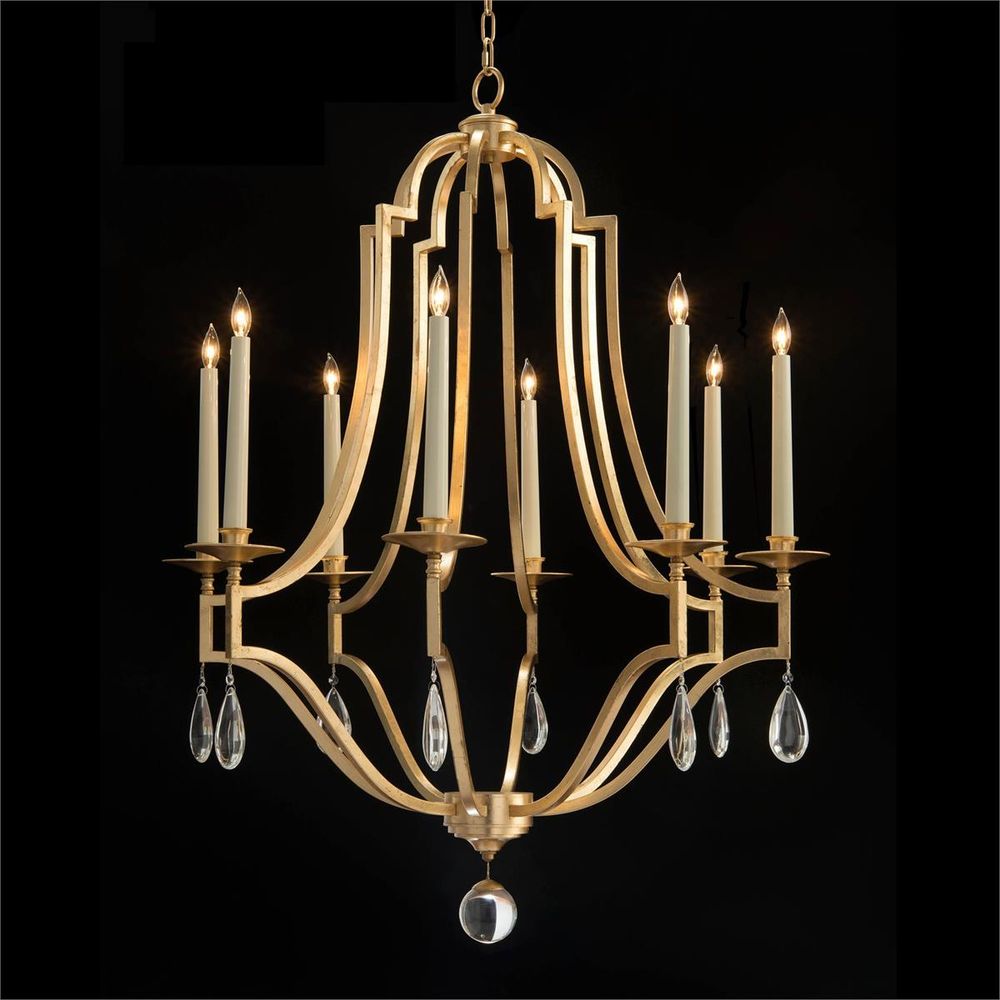 Chandeliers Gold-Leaf And Crystal Chandelier - Clear