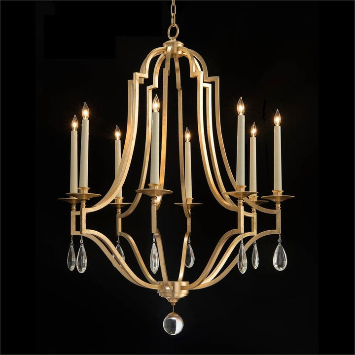 Chandeliers Gold-Leaf And Crystal Chandelier - Clear