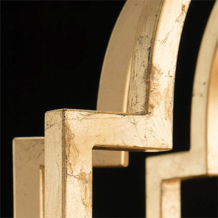 Gold-Leaf And Crystal Chandelier - Clear