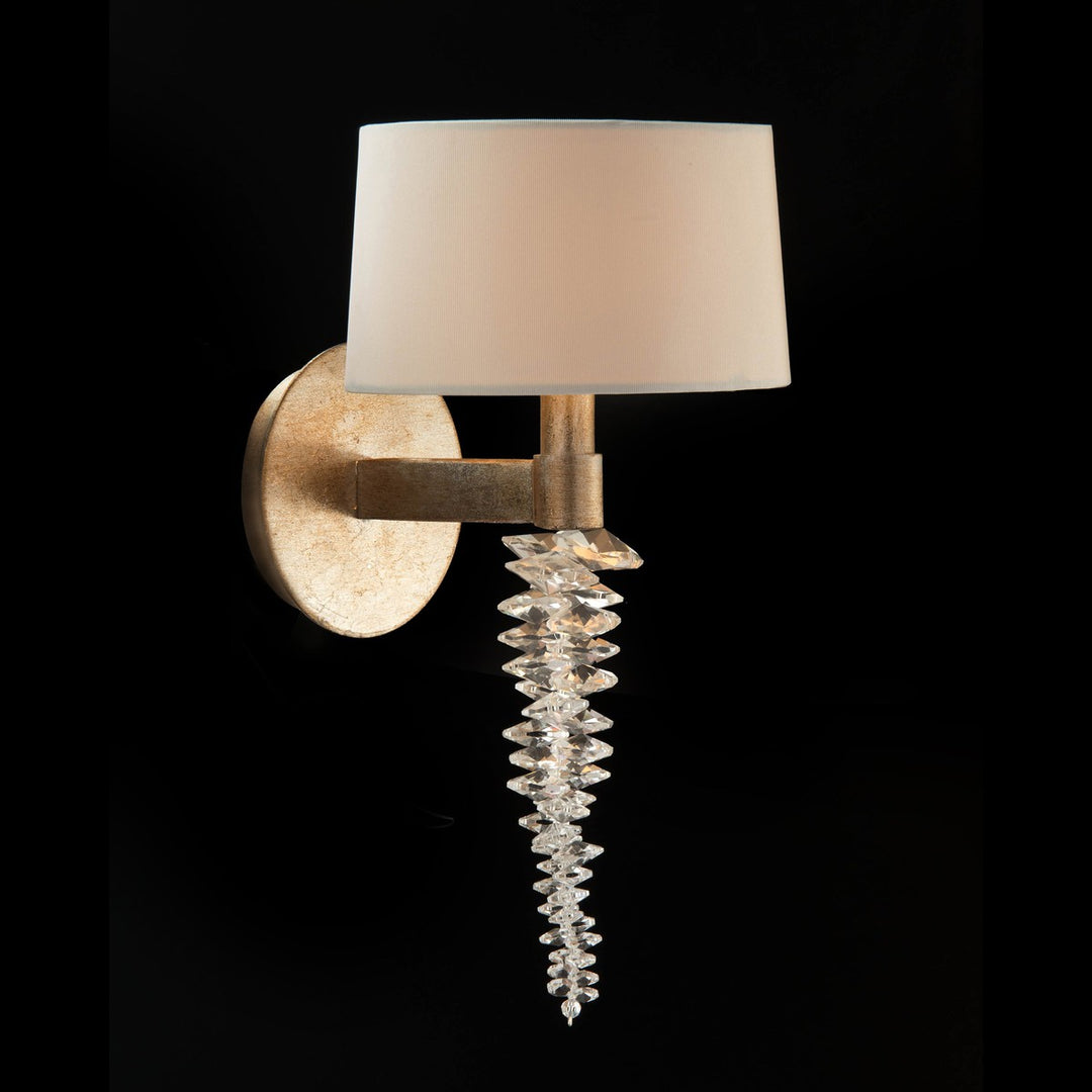 Opulent Crystal Waterfall One-Light Wall Sconce - Clear