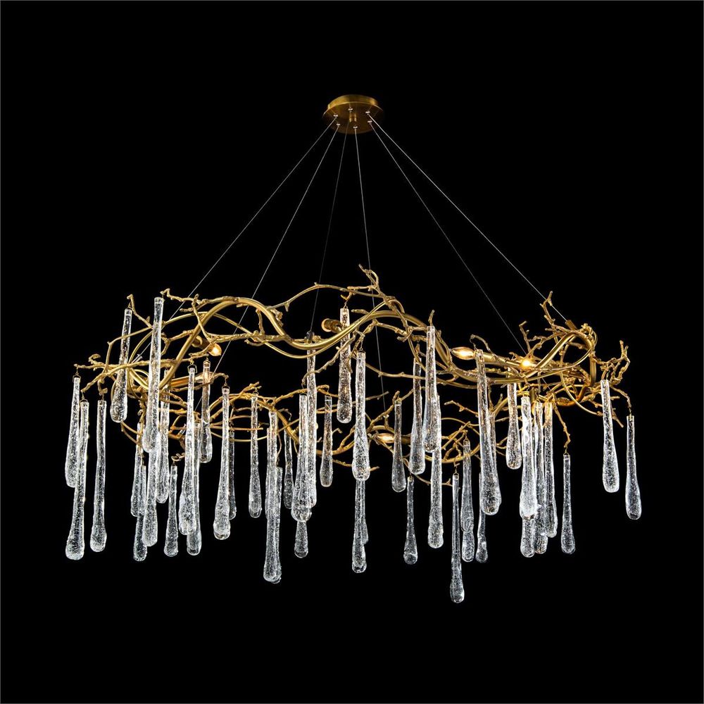Chandeliers Vesper And Glass Teardrop Eight-Light Chandelier - Gold - Brass