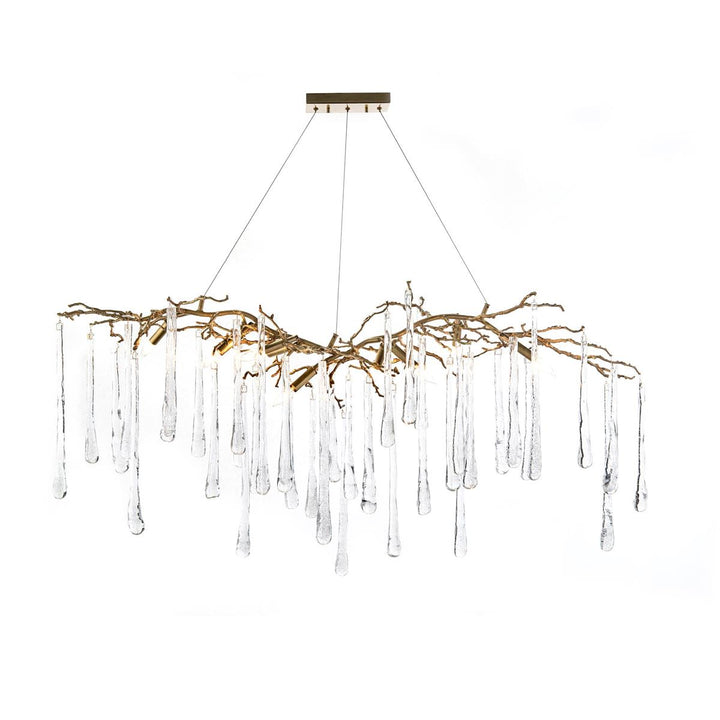 Polaris Glass Teardrop Nine-Light Chandelier - Clear