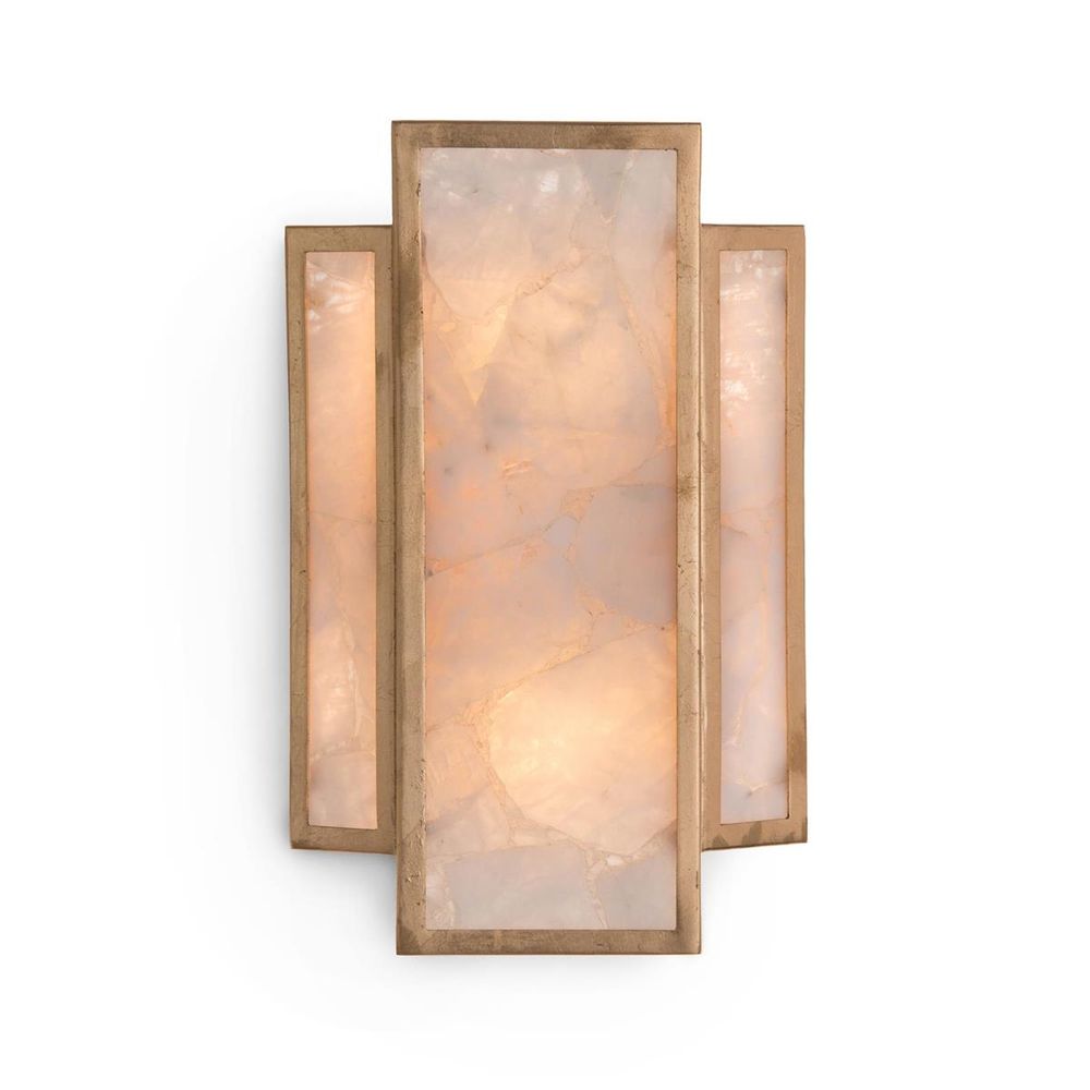 Wall Lighting Calcite Panel Two-Light Wall Sconce
