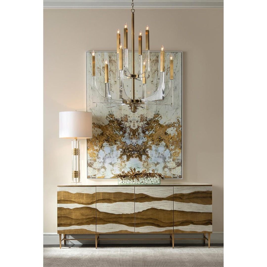 Orion And Brass Ten-Light Chandelier - Clear