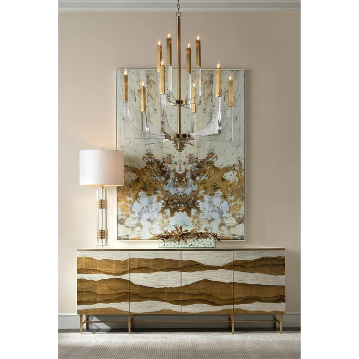 Chandeliers Acrylic And Brass Ten-Light Chandelier - Clear