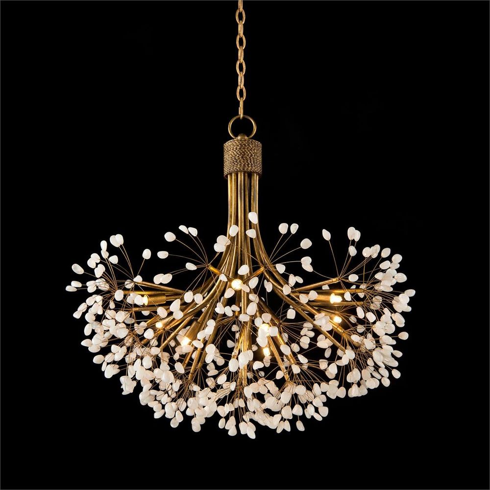 Chandeliers Elaria Quartz Nine-Light Chandelier - Gold - Iron