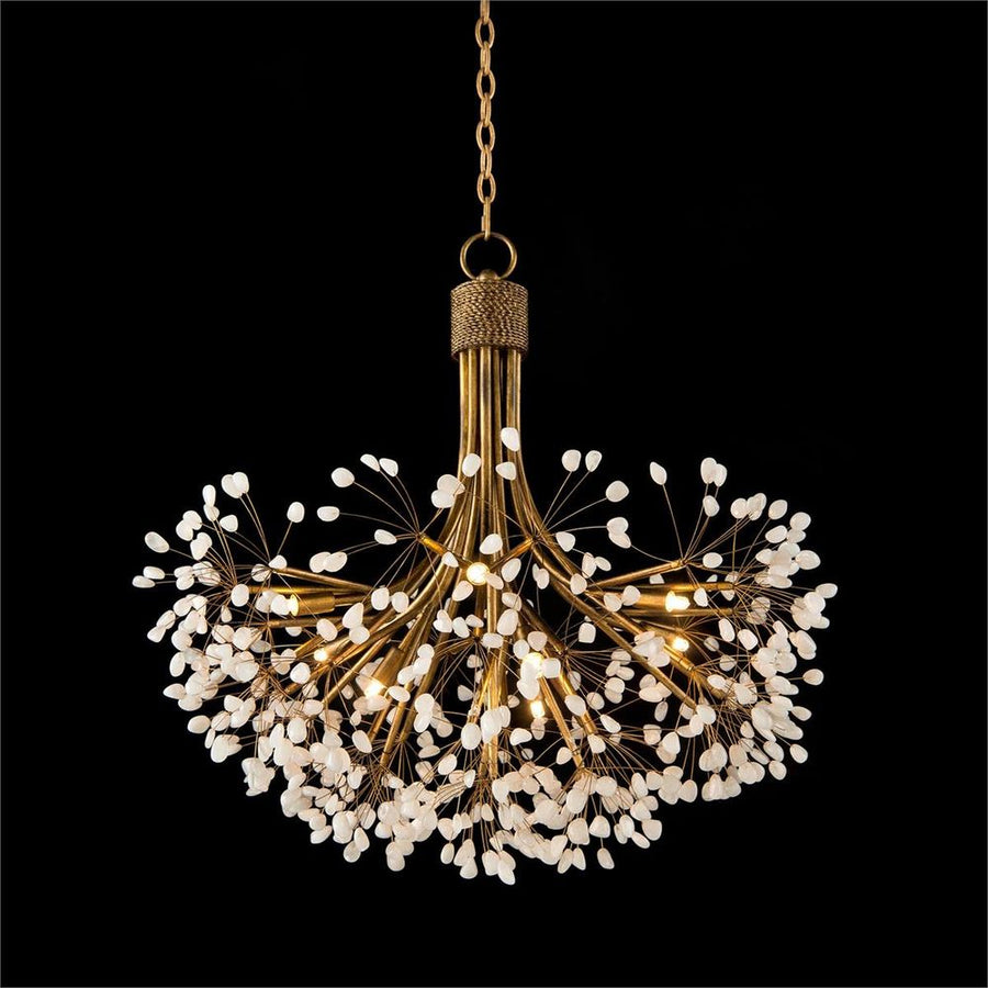 Chandeliers Elaria Quartz Nine-Light Chandelier - Gold - Iron