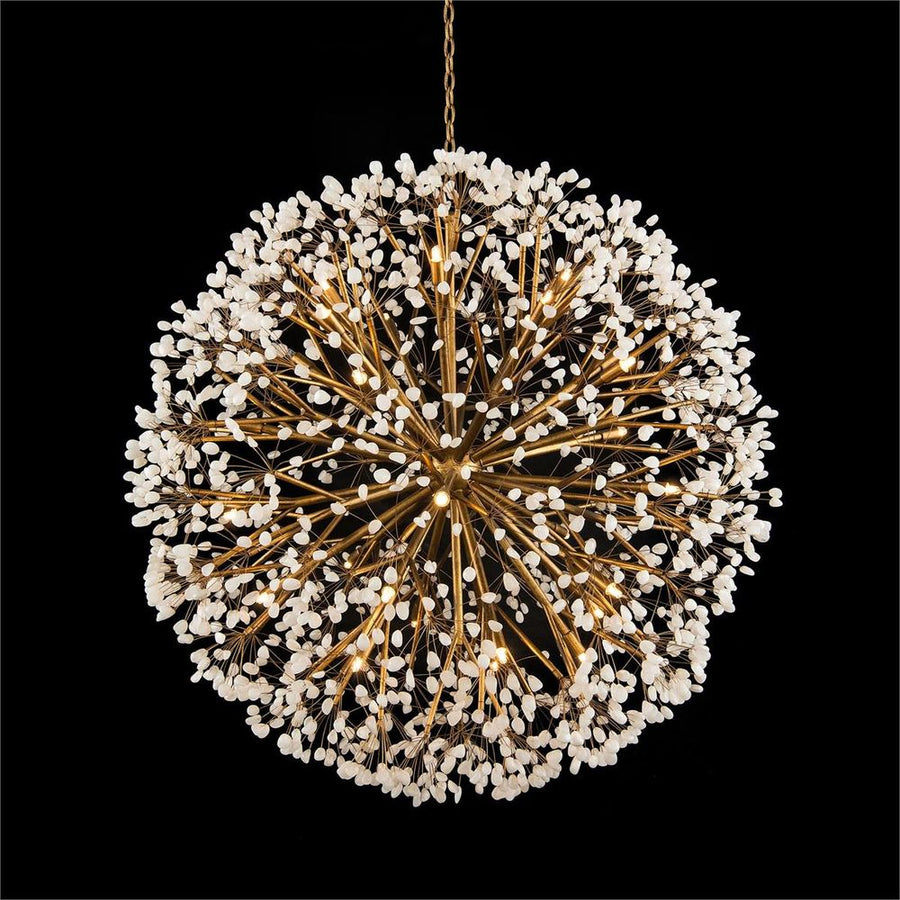 Chandeliers Spherical Thirty-Light Stone/ Quartz Chandelier - Gold
