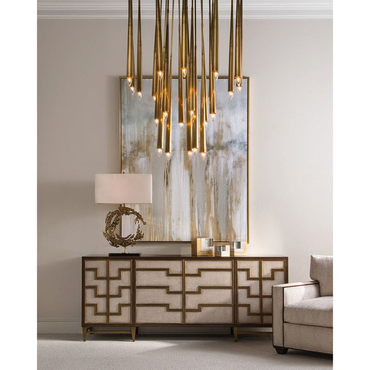 Vintage Twenty-Three-Light Brass Chandelier - Gold