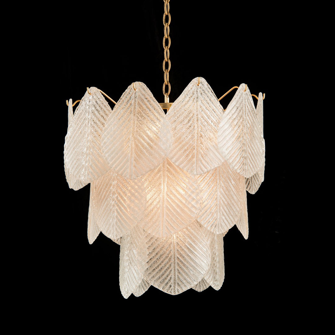 Celeste Glass Nine-Light Chandelier - White - Iron