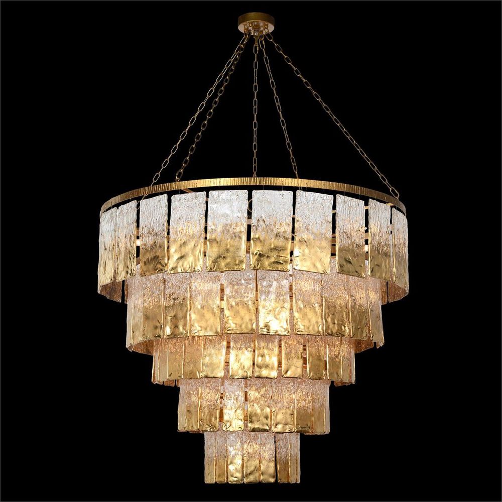 Chandeliers Twilight Twenty-Four-Light Slumped Glass Chandelier - Gold