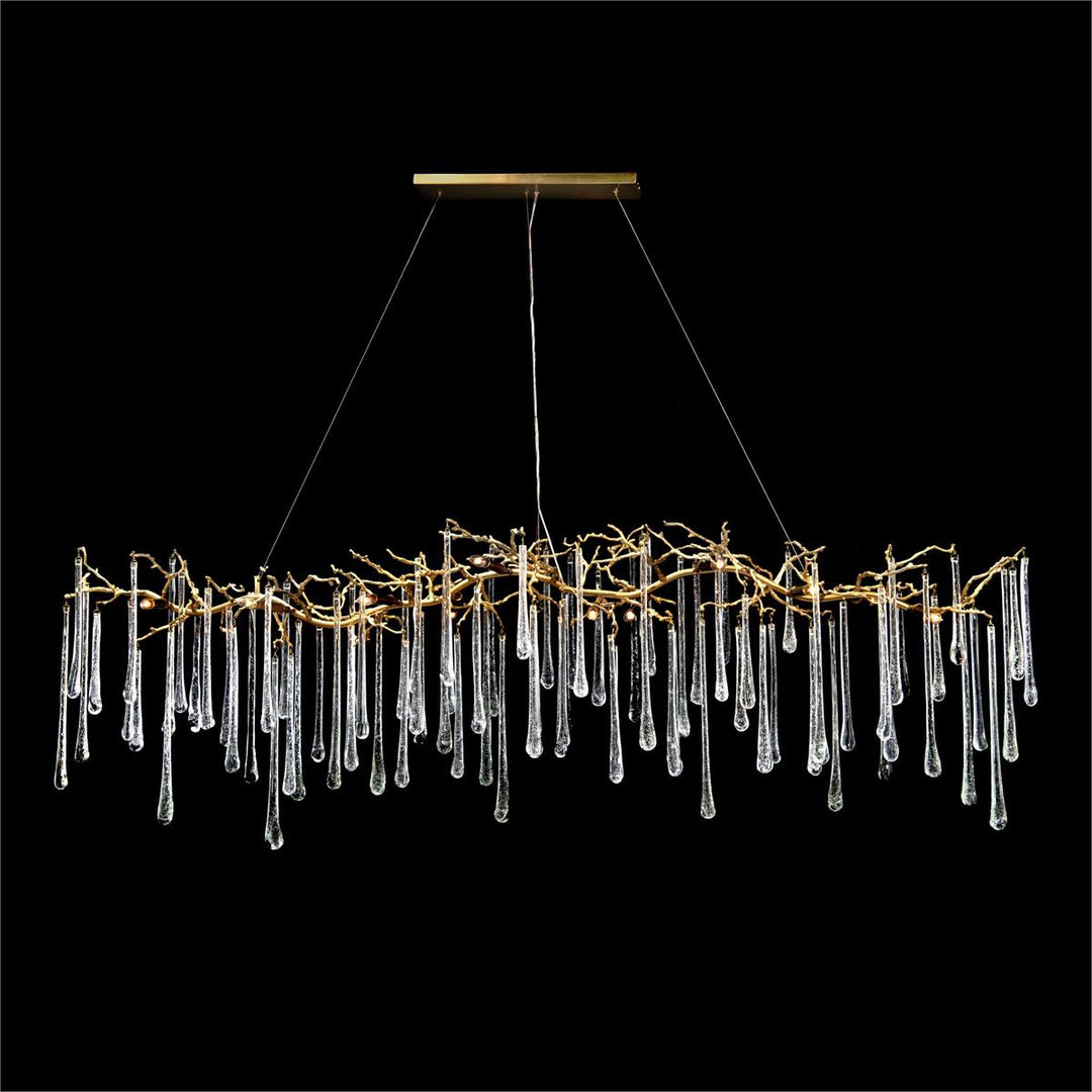 Lavina Teardrop Fourteen-Light Horizontal Chandelier - Clear