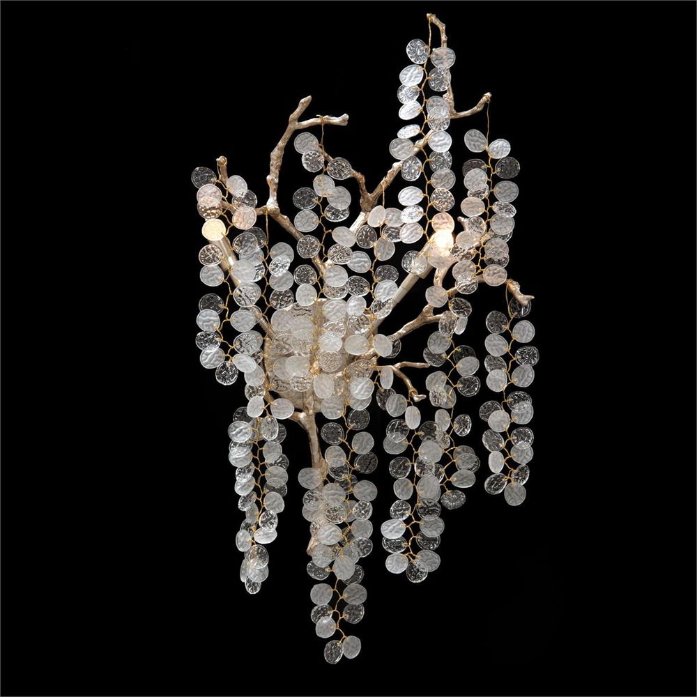 Wall Lighting Shiro-Noda Two-Light Dramatic Glass Cluster Wall Sconce - Gold