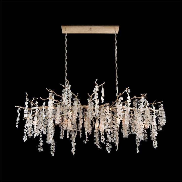 Chandeliers Shiro-Noda Fifteen-Light Glass Cluster Horizontal Chandelier - Off White