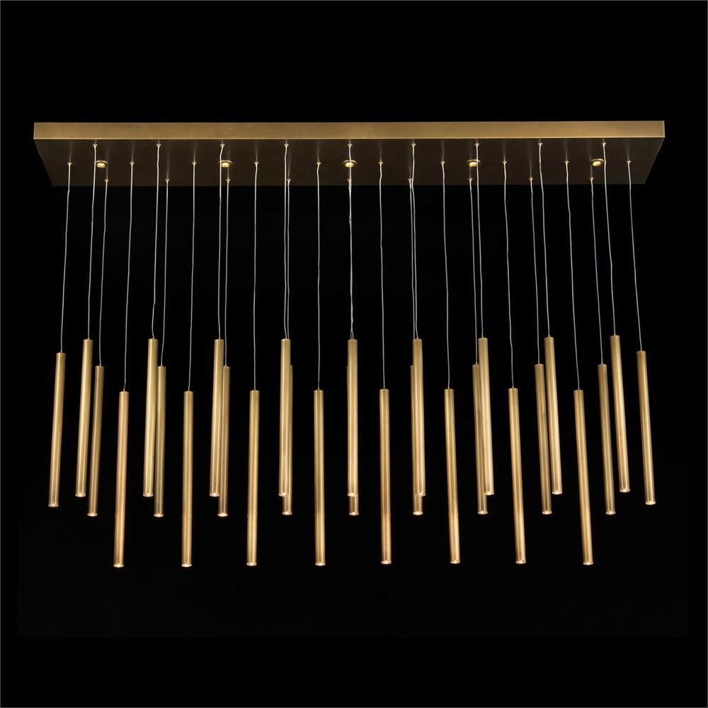 Chandeliers Hans Horizontal Thirty-Five-Light Brass Chandelier