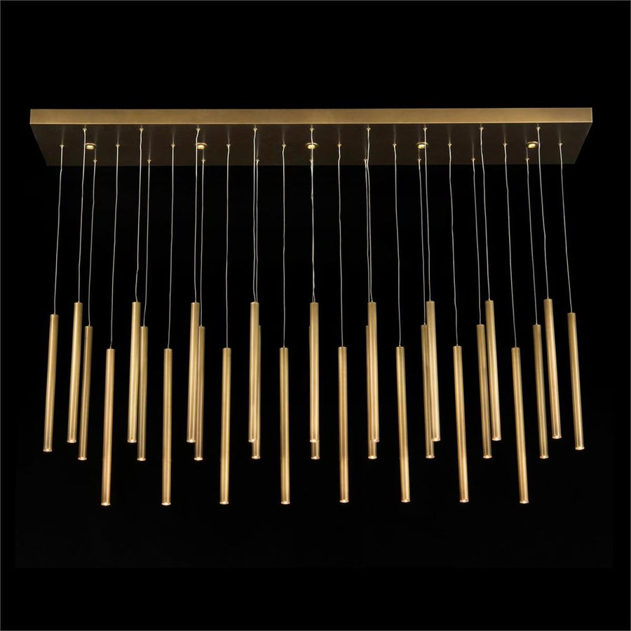 Chandeliers Hans Horizontal Thirty-Five-Light Brass Chandelier