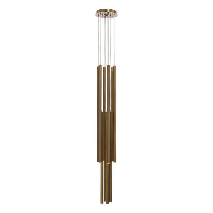 Everest Eleven-Droplight Brass Chandelier