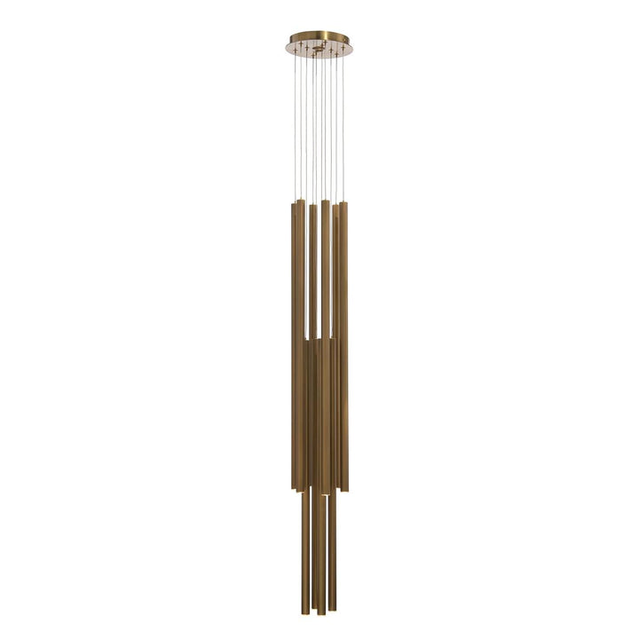 Everest Eleven-Droplight Brass Chandelier