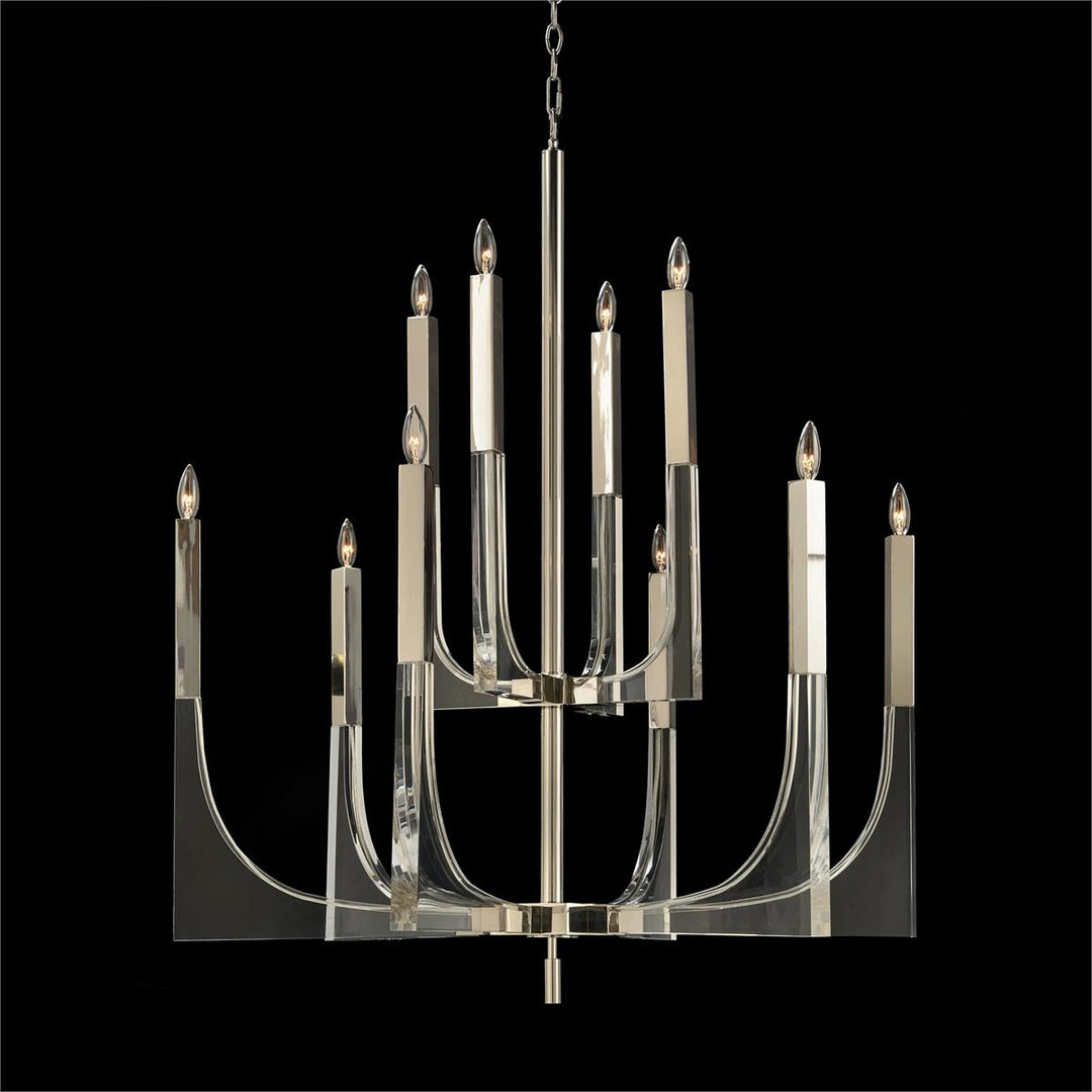 Kingsley And Nickel Ten-Light Chandelier - Silver