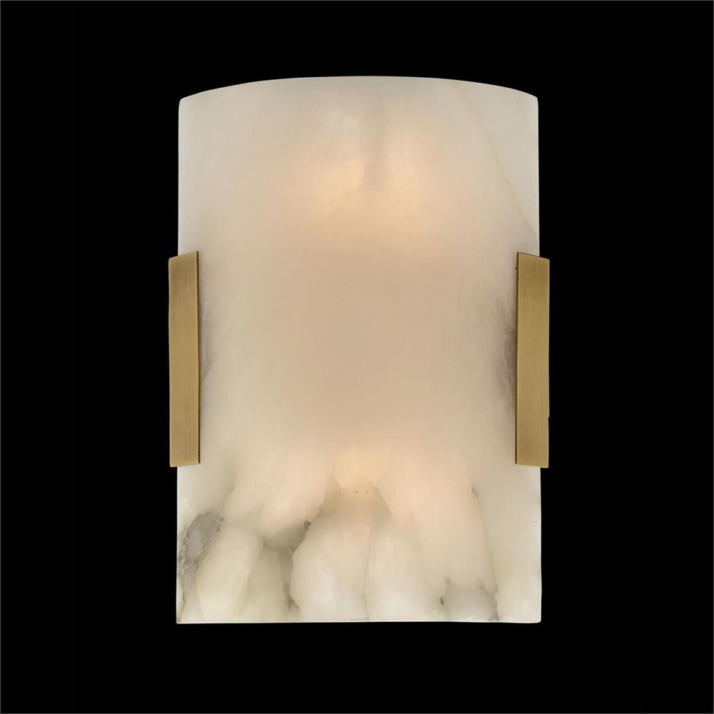 Wall Lighting Curved Stone, Alabaster Wall Sconce