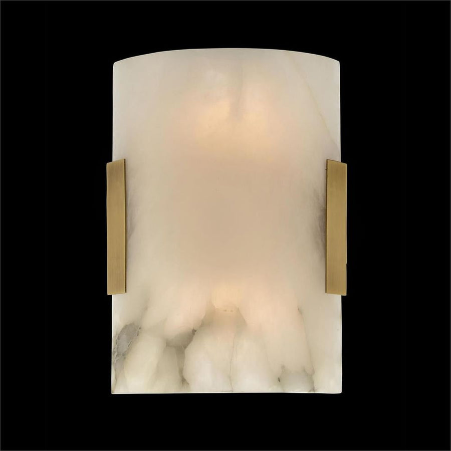 Wall Lighting Curved Stone, Alabaster Wall Sconce