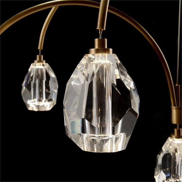 Chandeliers Faceted Cut Crystal Nine-Light Chandelier - Clear