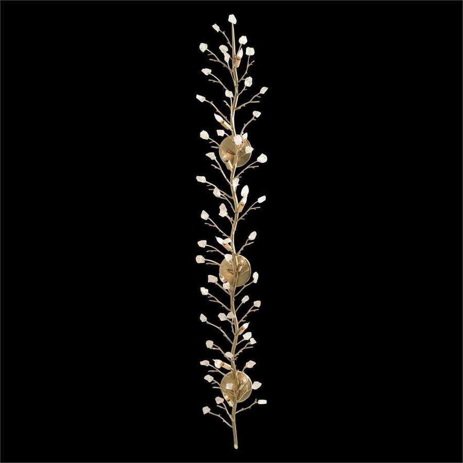 Wall Lighting Quartz Twelve-Light Wall Sconce - Off White, Silver